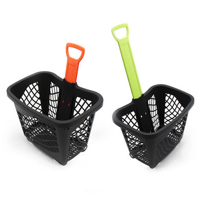 Cesta de plástico plegable con cuatro ruedas fácil de guardar y limpiar
