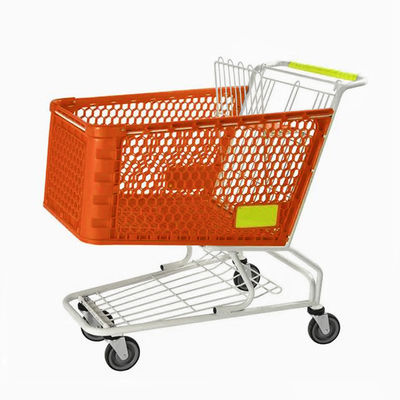 Cesta de carrito de plástico con impresión de logotipo personalizada, duradera y ligera para minoristas