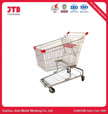 carro de la compra del metal 120L con la carretilla que hace compras de acero inoxidable de las ruedas 900m m