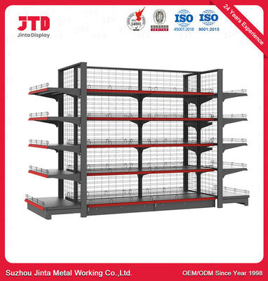 comprar Sola estantería lateral de la góndola del supermercado de la exhibición de la venta al por menor de la tienda del estante de la pared del colmado online manufacture
