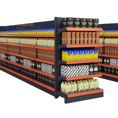 comprar Cuatro lados de la pantalla de metal Estante del supermercado de publicidad Gondola Estantes online manufacture