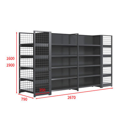 comprar Single-Sided Supermarket Shelf 5-Tier Galvanized Metal Retail Display online manufacture