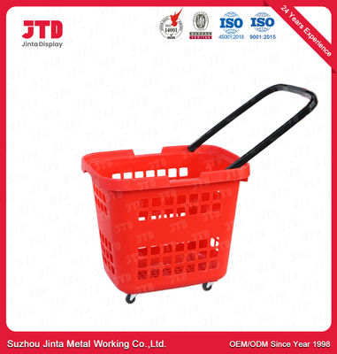 comprar cesta que hace compras plástica 45L con las ruedas de la manija HDPP tres online manufacture