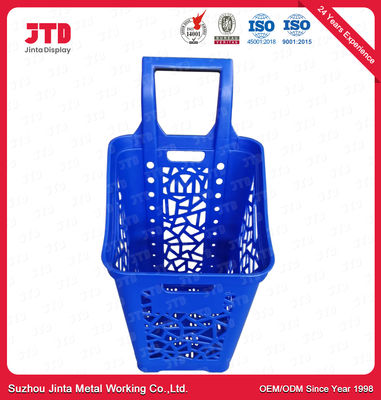 comprar Cestas que hacen compras plásticas rodantes con capacidad grande de las ruedas 65L online manufacture