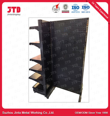 La tienda de la góndola del supermercado del metal deja de lado color negro