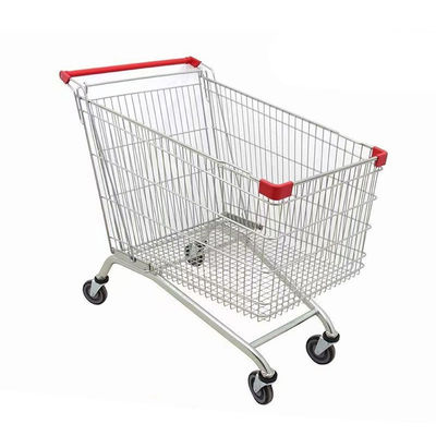 Carro de compras plegable Carro de mano de acero metálico con cuatro ruedas