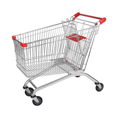 Carro de compras plegable Carro de mano de acero metálico con cuatro ruedas