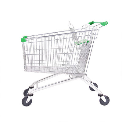 Carrito de metal de supermercado con mango plegable Tamaño 60L-240L