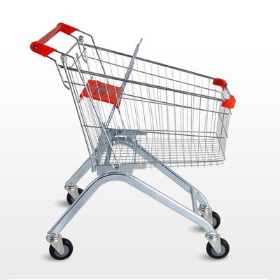 Carro de compras de supermercado de metal de 4 ruedas / carro de compras de 150L