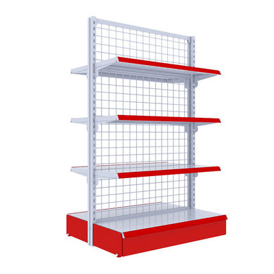 Supermercado Tiendas de venta al por menor Metal de alambre malla Gondola Estante de pared Estante de almacenamiento