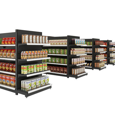 Display de góndola de metal Estantes de comestibles Tiendas de compras Estantes de supermercados Estantes de exhibición Estante