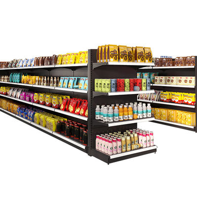 Tiendas de comestibles de doble cara Tiendas de comestibles de venta al por menor Gondola Estantes de acero Estantes de exhibición de supermercados