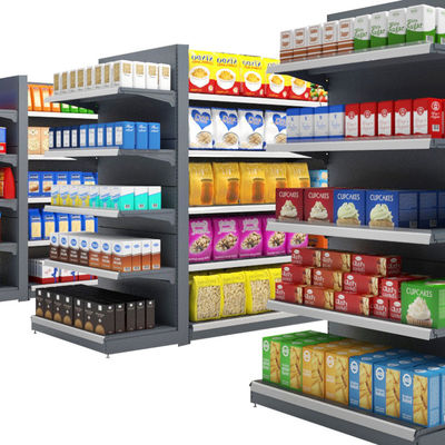 Supermercado Tienda de venta al por menor Gondola de doble cara Display Estante Tienda de conveniencia Estante / Estante