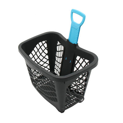 Cesta de plástico plegable con cuatro ruedas fácil de guardar y limpiar