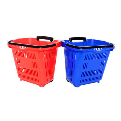 Cesta de carrito de plástico plegable personalizada de 34L con mango para compras