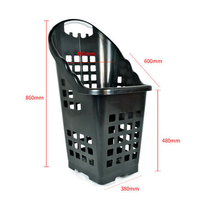 Cesta de compras de plástico de material PP con capacidad de carga de 2,5 kg Cuatro ruedas
