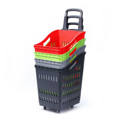 Supermercados Cesta de plástico de carrito Cesta de compras personalizada para llevarla fácilmente