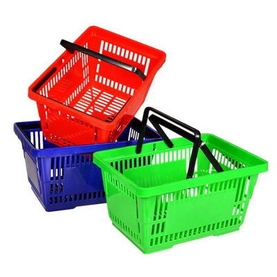 Cesta de plástico plegable y portátil para comestibles, cesta de compras de plástico