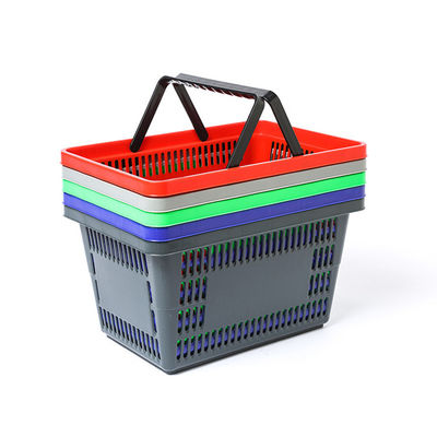 Cesta de plástico plegable y portátil para comestibles, cesta de compras de plástico