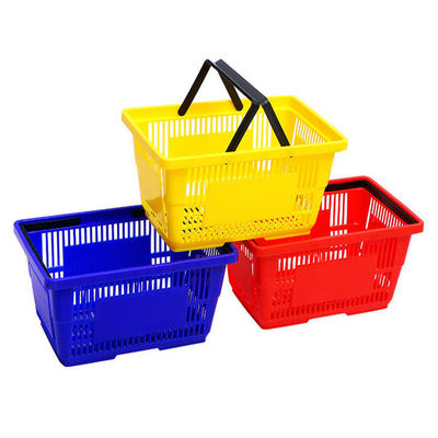 Cesta de plástico plegable y portátil para comestibles, cesta de compras de plástico