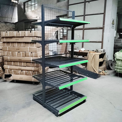 Estante de exhibición de supermercados estable con capacidad de carga de 30-80 kg/capa y acero laminado en frío