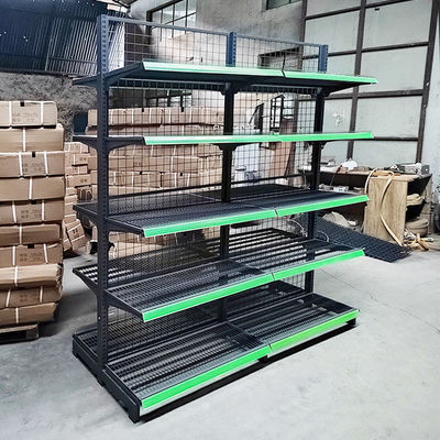 Estante de exhibición de supermercados estable con capacidad de carga de 30-80 kg/capa y acero laminado en frío