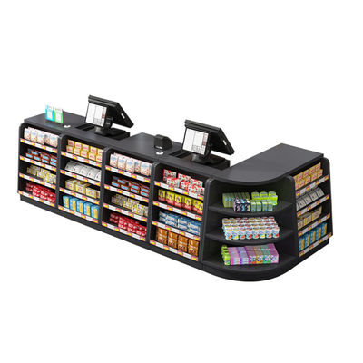 Contador de facturación de supermercado de acero inoxidable personalizable con cinta transportadora