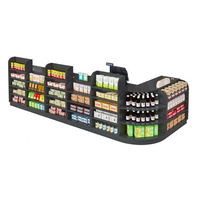 Contador de facturación de supermercado de acero inoxidable personalizable con cinta transportadora