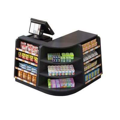 Contador de facturación de supermercado de acero inoxidable personalizable con cinta transportadora