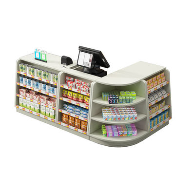 Contador de facturación de supermercado de acero inoxidable personalizable con cinta transportadora