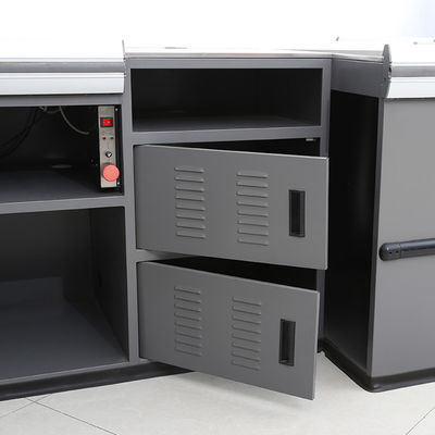 Contador de supermercado de alta durabilidad con material de mesa de longitud personalizable