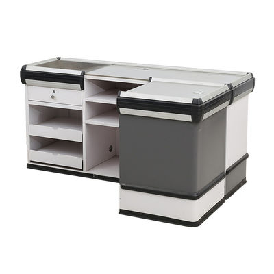 Durabilidad personalizada Cuadro de caja de efectivo / Supermercado Cuadrantes de caja de acero con cinta transportadora