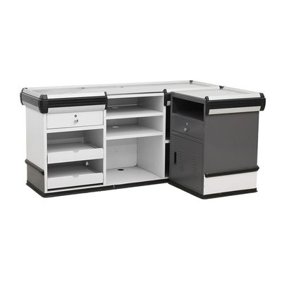 Durabilidad personalizada Cuadro de caja de efectivo / Supermercado Cuadrantes de caja de acero con cinta transportadora