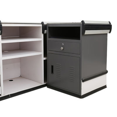 Durabilidad personalizada Cuadro de caja de efectivo / Supermercado Cuadrantes de caja de acero con cinta transportadora