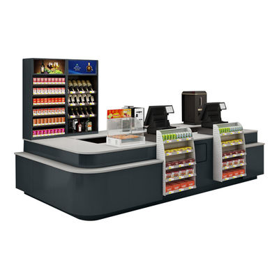 Cinturón transportador Supermercado de la caja del mostrador de acero laminado en frío gabinete longitud personalizada