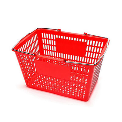 Cesta de compras de plástico de mano duradera 450*330*250mm Para farmacia supermercado tienda de comestibles
