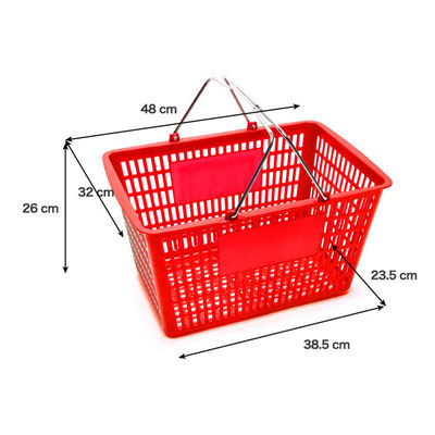 Cesta de compras de plástico de mano duradera 450*330*250mm Para farmacia supermercado tienda de comestibles