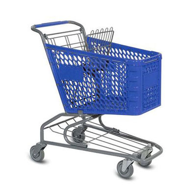 Carro de compras de plástico de 4 ruedas ﻿Carro de compras de supermercado Carritos de mano portátiles ﻿