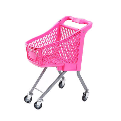Carro de compras de supermercado para niños de plástico colorido fácil de usar, juguete para madre y bebé