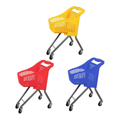 Carro de compras de plástico de 4 ruedas fácil de mover Supermercado Carrito de compras para niños