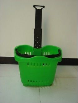 cesta que hace compras plástica 55L con el despliegue del OEM de las manijas