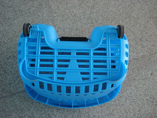 cesta que hace compras plástica 55L con el despliegue del OEM de las manijas