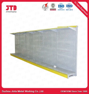 exhibición de la góndola de 300m m 1800m m que deja de lado el estante del metal amarillo ISO9001
