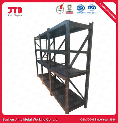 el metal de 500kgs Warehouse atormenta la estantería de acero soldada con autógena negro de la grada de la BV 4