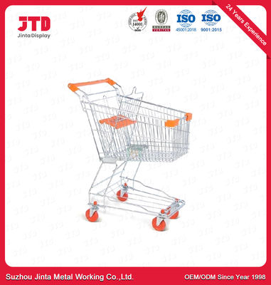 carro de tracción a las cuatro ruedas de la carretilla del PVC de la carretilla los 4in de las compras del metal 60L