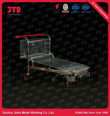 ruedas Unfoldable de la carretilla 4 de la mano de Warehouse del supermercado 300L