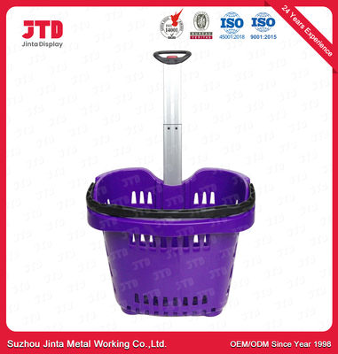 cesta que hace compras plástica 55L con el despliegue del OEM de las manijas
