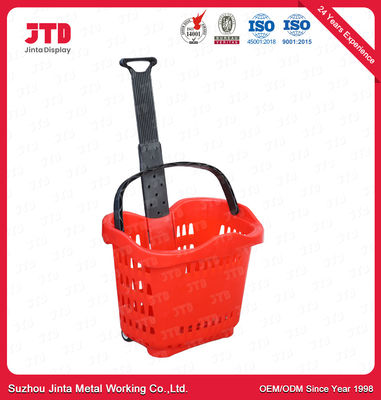 cesta que hace compras plástica 55L con el despliegue del OEM de las manijas