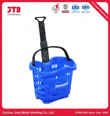 cesta que hace compras plástica 55L con el despliegue del OEM de las manijas