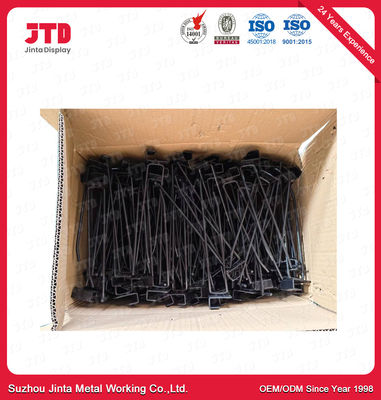 La línea doble estantería del metal del gancho negro del haz de la góndola parte 250m m 300m m 350m m